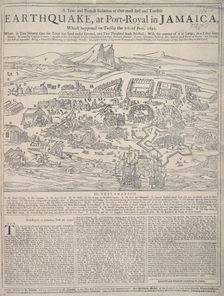 Earthquake at Port Royal, Jamaica, 7th June 1692. Creator: Unknown