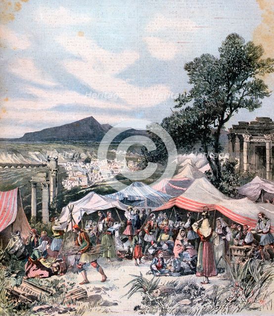 Earthquake in Thebes, 1893. Artist: Henri Meyer