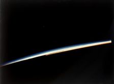 Earth's atmosphere, view from Apollo II spacecraft, July 1969. Creator: NASA