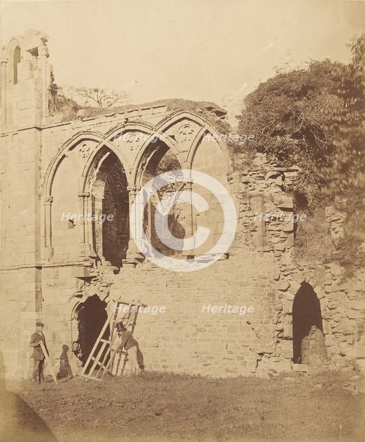Easby Abbey. The Refectory, 1850s. Creator: Joseph Cundall.