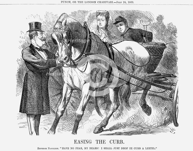 'Easing The Curb', 1869. Creator: John Tenniel.