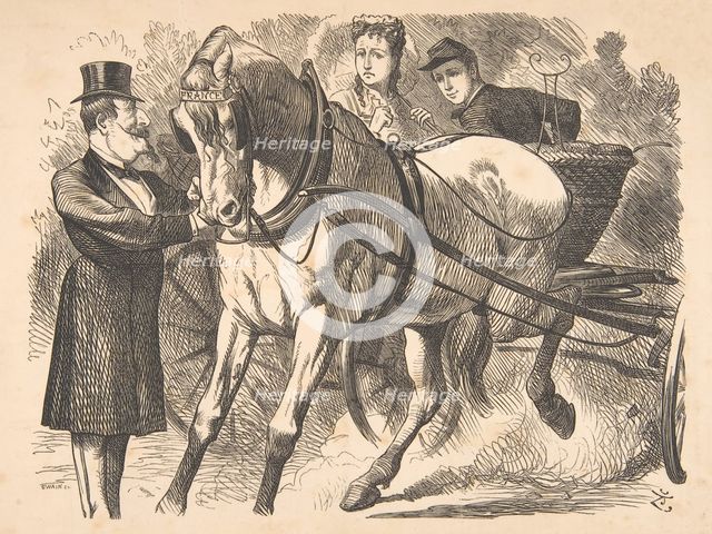 Easing the Curb (Punch, July 24, 1869), 1869. Creator: John Tenniel.