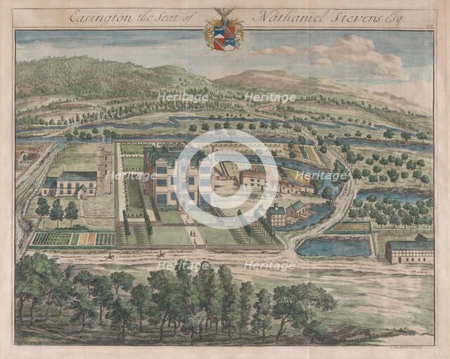 Easington, The Seat of Nathaniel Stevens, [1712] reissued 1768. Creator: Johannes Kip.
