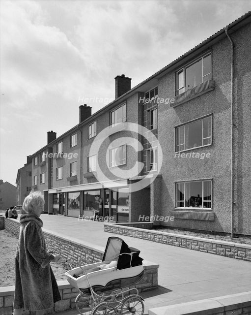 Easiform flats, Chepstow, Wales, 12/06/1963. Creator: John Laing plc.