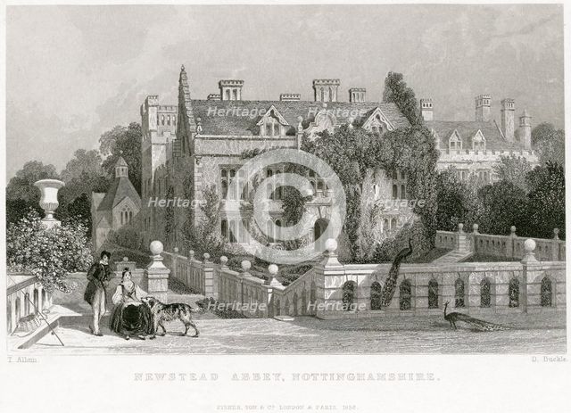 East terrace, Newstead Abbey, Nottinghamshire, 1838. Creator: D Buckle.