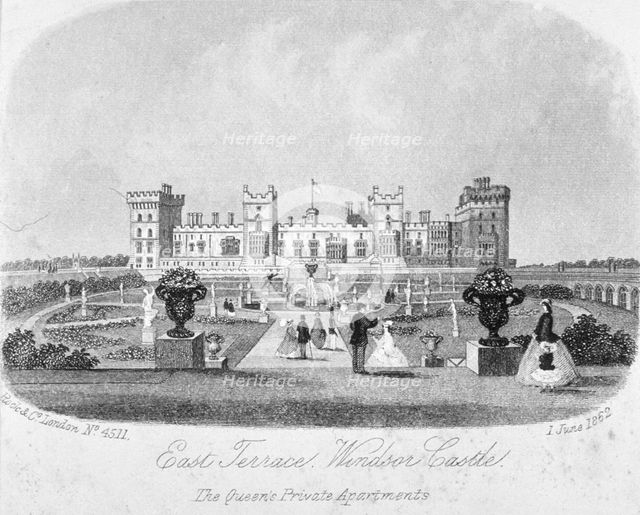 East terrace of Windsor Castle, Berkshire, 1862. Artist: Anon