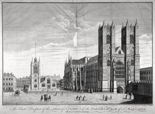East view of Westminster Abbey and St Margaret's Church, London, c1720. Artist: Benjamin Cole