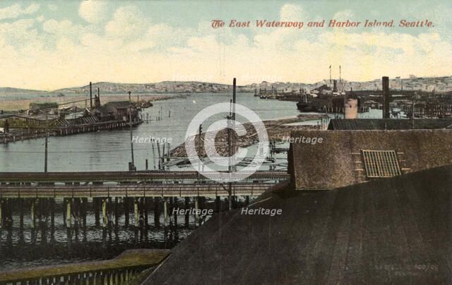 East Waterway and Harbor Island, Seattle, Washington, USA, 1911. Artist: Unknown