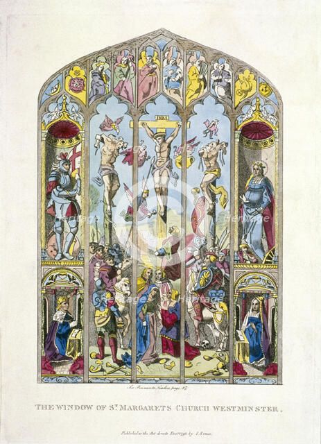 East window in St Margaret, Westminster, depicting the crucifixion, London, 1795. Artist: Anon