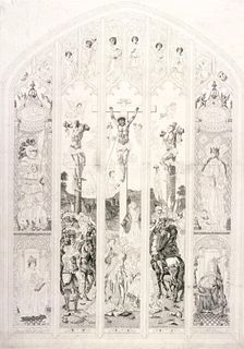 East window in St Margaret, Westminster, depicting the crucifixion, London, 1787. Artist: John Wright
