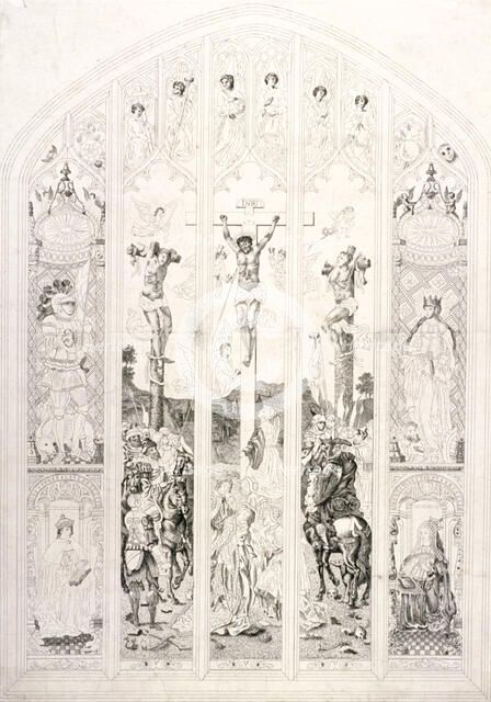 East window in St Margaret, Westminster, depicting the crucifixion, London, 1787. Artist: John Wright 