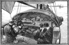 East African Slave Trade: Sunday morning service on board the steam-pinnace of H.M.S. London, 1881. Creator: R&E Taylor