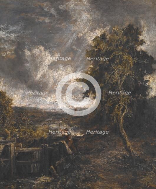 East Bergholt - Lock on Stour, unknown date, c1809. Creator: John Constable.