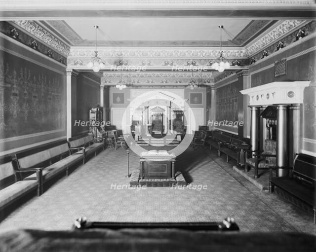 East Blue Lodge Room, Masonic Temple, Detroit, between 1900 and 1910. Creator: William H. Jackson.