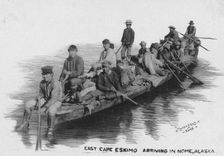 East Cape Eskimos arriving, between c1900 and c1930. Creator: Lomen Brothers
