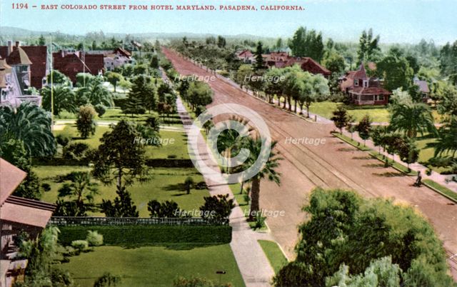 East Colorado Street from the Hotel Maryland, Pasadena, California, USA, early 20th century. Artist: Unknown