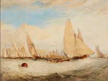East Cowes Castle, the Seat of J. Nash, Esq., the Regatta Beating to Windward, 1828. Creator: JMW Turner