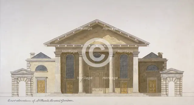 East elevation of the Church of St Paul, Covent Garden, London, c1830. Artist: Anon