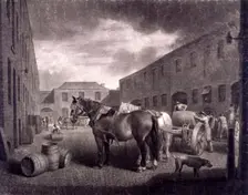 East end of Whitbread's Brewery, Chiswell Street, Islington, London, c1792. Artist: Richard Earlom