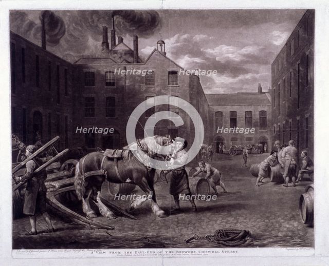 East end of Whitbread's Brewery, Chiswell Street, Islington, London, 1792. Artist: George Garrard