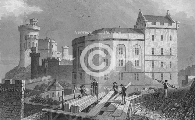 'East End of the Bridewell, and Jail Governor's House, Edinburgh', 1829. Artist: William Tombleson.