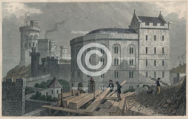East End of the Bridewell, and Jail Governor's House, Edinburgh, 1829. Artist: William Tombleson
