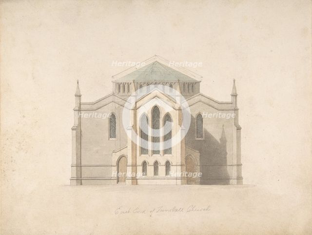 East End of Tunstall Church (recto and verso), 19th century. Creator: Anon.