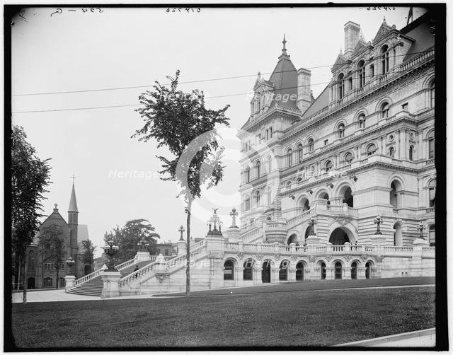East entrance, State Capitol, Albany, N.Y., between 1900 and 1906. Creator: Unknown.
