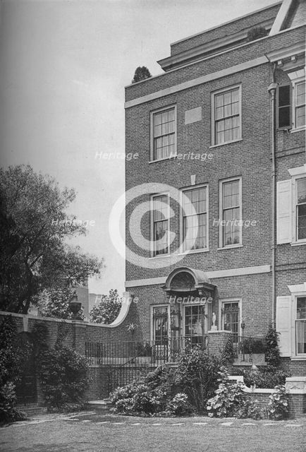 East front with terrace and garden gate, house of Mrs WK Vanderbilt, New York City, 1924. Artist: Unknown.