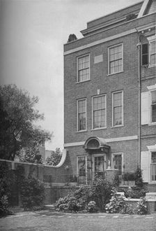 East front with terrace and garden gate, house of Mrs WK Vanderbilt, New York City, 1924