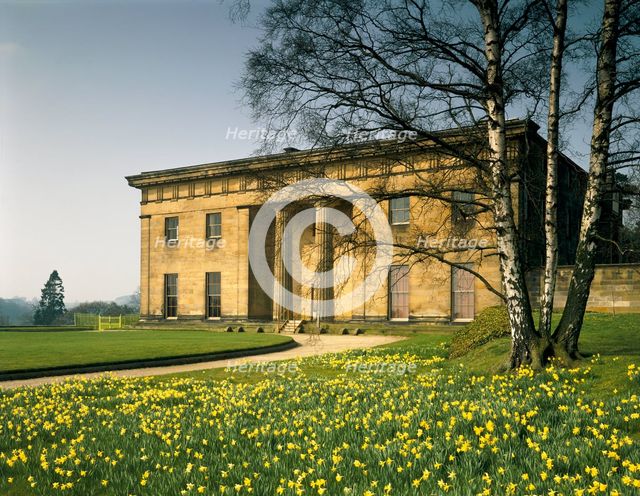 East front and daffodils, Belsay Hall, Northumberland, 1992. Artist: Unknown