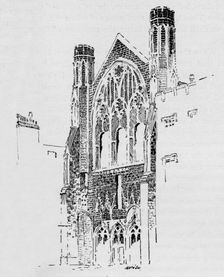 East Front of St. Stephen's Chapel as it appeared after the fire of 1834 c1897. Artist: William Patten