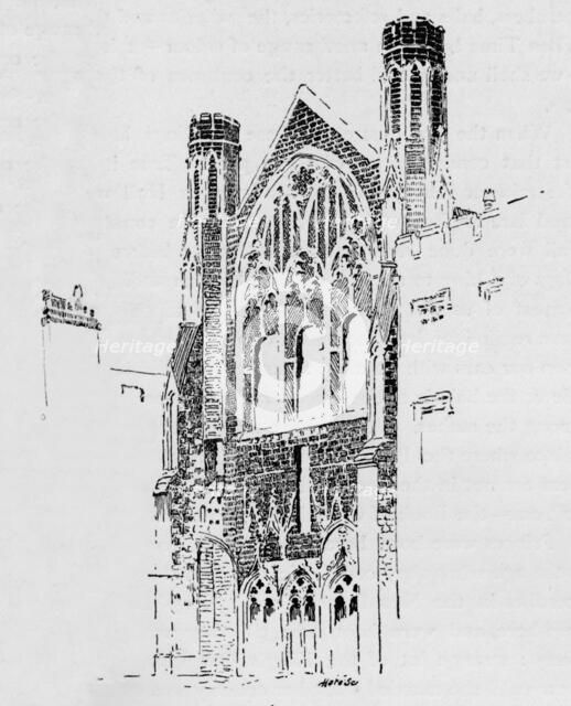 'East Front of St. Stephen's Chapel as it appeared after the fire of 1834', c1897. Artist: William Patten.