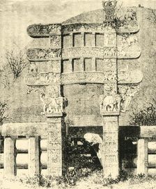 East Gate of the Great Stupa of Sanchi 1890. Creator: Unknown