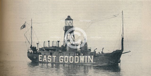 'East Goodwin Lightship one and a half miles east of the Goodwin Sands', 1937. Artist: Unknown.