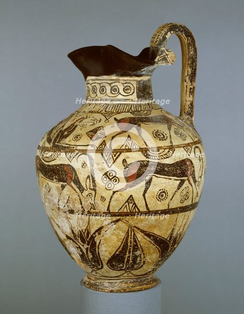 East Greek (Rhodian) oinochoe, Wild Goat style, 630-600 BC. Artist: Unknown.