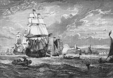 East India Company's Ships Leaving Woolwich c1891. Creator: James Grant