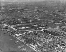East India Docks, London, 1937. Artist: Aeropictorial Ltd