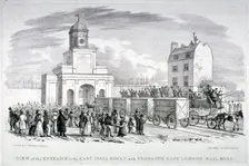 East India Docks, London, c1825. Artist: Vear