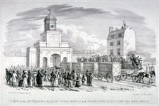 East India Docks, London, c1825. Artist: Vear