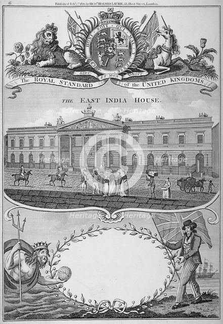 East India House, Leadenhall Street, City of London, 1821.                                           Artist: Anon