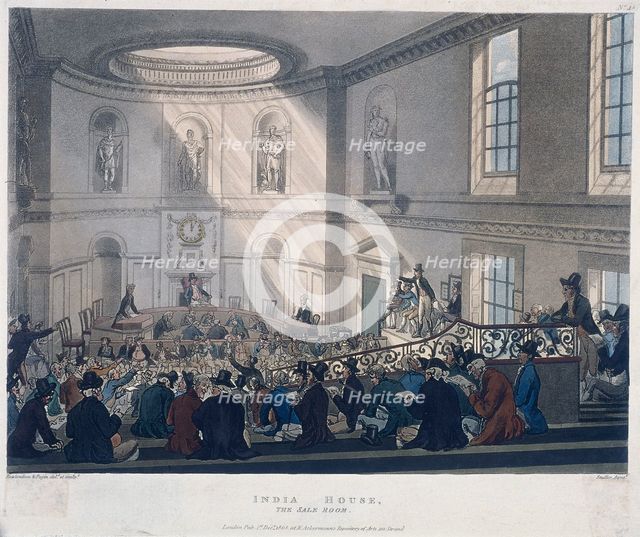 East India House, London, 1808. Artist: Augustus Charles Pugin