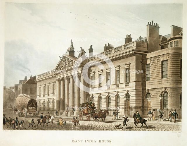 East India House, London, 1817. Artist: Joseph Constantine Stadler