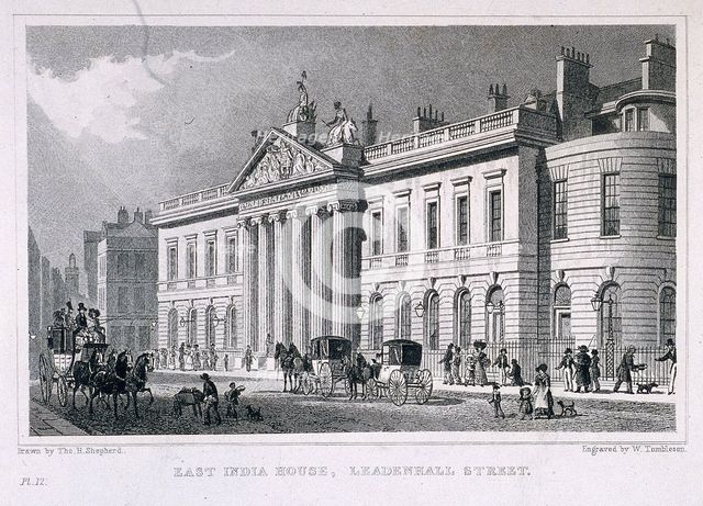 East India House, London, c1829. Artist: William Tombleson