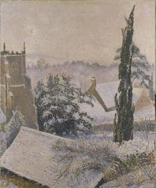 East Knoyle Church: Snow, 1917. Artist: Lucien Pissarro
