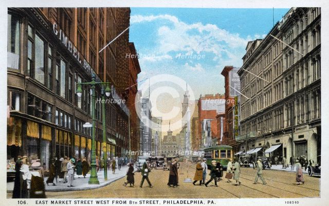 East Market Street west from 8th Street, Philadelphia, Pennsylvania, USA, 1926. Artist: Unknown