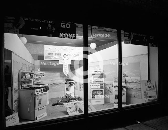 East Midlands Gas Board shop window cooker display, Dronfield, Derbyshire, 1961. Artist: Michael Walters