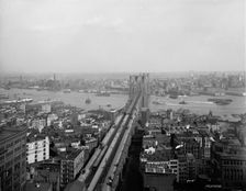 East River and Brooklyn Bridge, New York, N.Y., between 1900 and 1906. Creator: Unknown