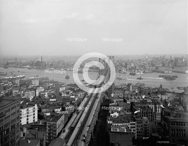 East River and Brooklyn Bridge, New York, N.Y., between 1900 and 1906. Creator: Unknown.