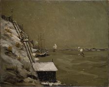 East River Embankment, Winter, 1900. Creator: Robert Henri